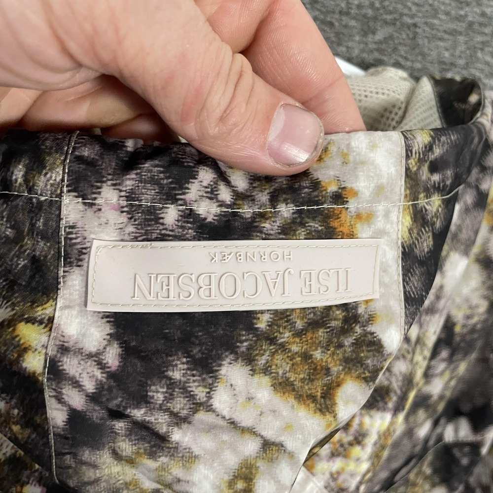 Ilse Jacobsen Rain Windbreaker Jacket Womens 38 Multi Snake Print Hooded - Picture 8 of 9